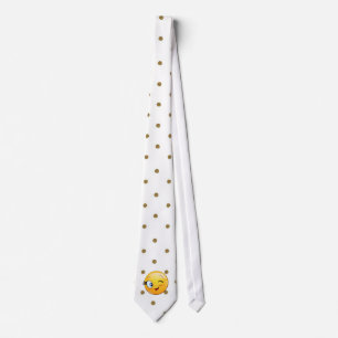 Modern Gold Dots ,Emoji Winking Tie