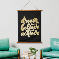 Modern Gold Dream Believe Achieve Motivational H