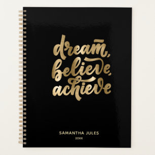 Modern Gold Dream Believe Achieve Motivational Pl Planner