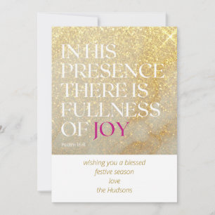 Modern Gold Dust Marble Psalm Christmas Holiday  Card