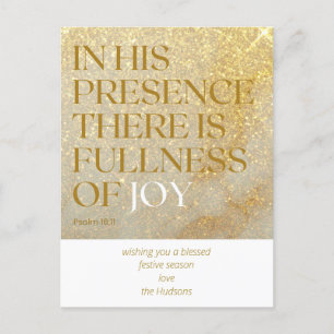 Modern Gold Dust Psalm Christmas Holiday Postcard