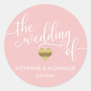 Modern Gold Dusty Rose Pink THE WEDDING OF Seals