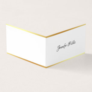 Modern Gold Elegant Hand Script Simple Template Business Card