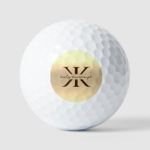 Modern Gold Elegant Monogram K Professional  Golf Balls