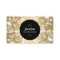Modern Gold Flowers Black Circle Business Card