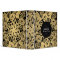 Modern Gold Flowers on Black Personalized Binder