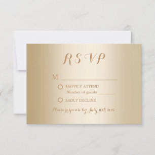 Modern Gold Foil Background Wedding RSVP Card