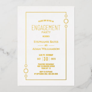 Modern Gold Foil Engagement Party