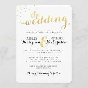 Modern Gold Foil Glamour Wedding Invitation