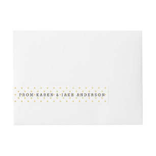 Modern Gold Foil Polka Dots Wraparound Address Label