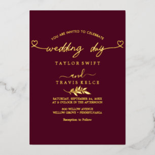 Modern Gold Foil Script Black Photo Wedding 
