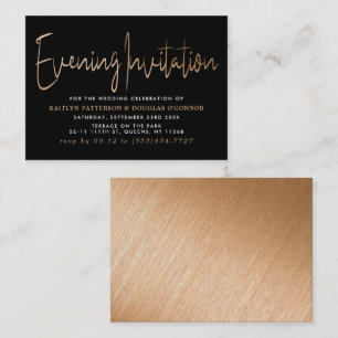 Modern Gold Foil Script Evening Invitation