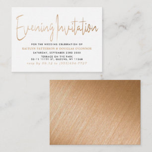 Modern Gold Foil Script Evening Invitation