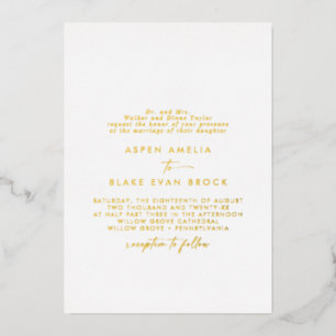Modern Gold Foil Script Formal Wedding