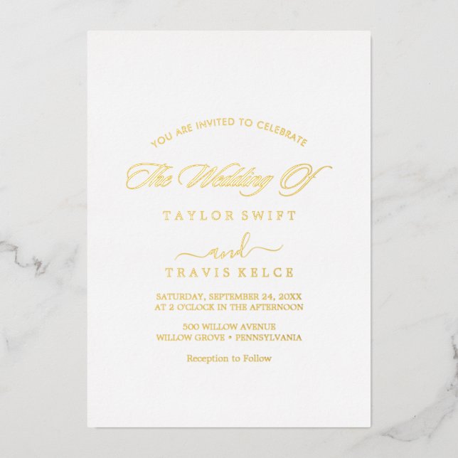 Modern Gold Foil Script | The Wedding Of  (Front)