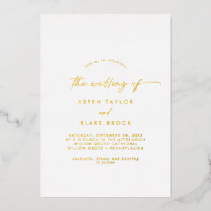 Modern Gold Foil Script The Wedding Of