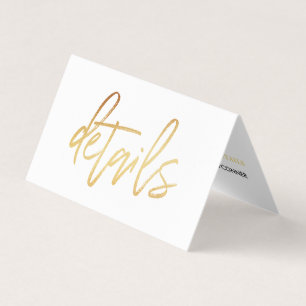 Modern Gold Foil Script with Photo Detail Card