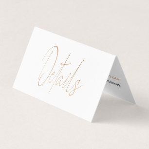 Modern Gold Foil Script with Photo Detail Card