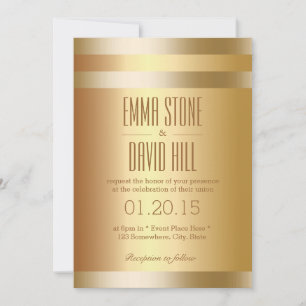 Modern Gold Foil Stripes Wedding Invitations