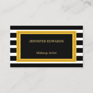 Modern gold frame Black stripes professional Business Card