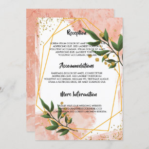 Modern Gold Frame Ivory Green Flor wedding program