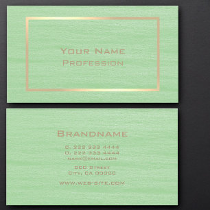 Modern Gold Frame on Mint Colours Professional Business Card