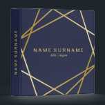 Modern Gold Geometric Midnight Blue 1 inch Binder<br><div class="desc">Modern Chic Minimalist Trendy Gold Geometric Pattern Midnight Blue 1 inch Binder is easy to customize! Editable & Customizable! Perfect for many visual creative edge professions looking Ideal for Event Planner, Wedding Planner, Consultant, Stylists, Designers, MakeUp Artists, Salon and Creative Professionals. Also suitable for other professions Designers, , Interior Decorator,...</div>