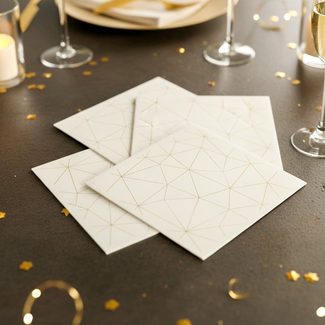 Modern gold geometric napkin (Modern gold geometric napkin.)