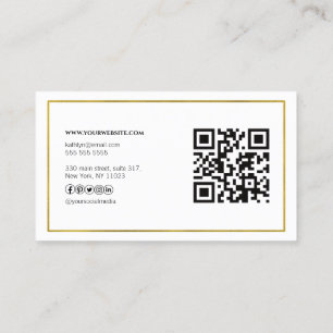Modern Gold Geometric QR Code Professional Business Card