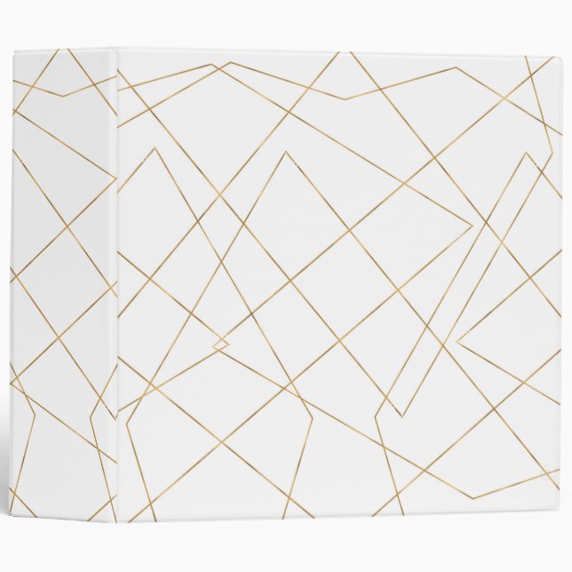 Modern Gold Geometric Strokes Abstract Design Binder (Front/Spine)