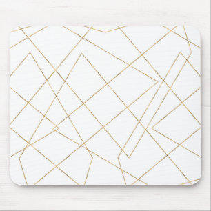 Modern Gold Geometric Strokes Abstract Design Mouse Pad
