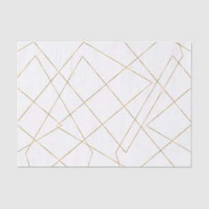 Modern Gold Geometric Strokes Abstract Design Tissue Paper
