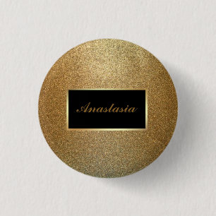 Modern Gold Glitter  1 Inch Round Button
