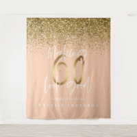 Modern gold glitter 60th birthday party decor tape