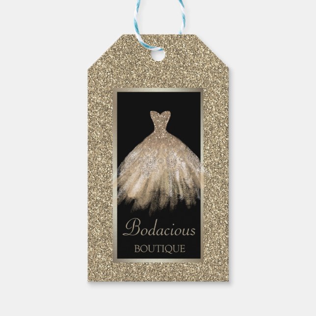 Modern Gold Glitter Dress Price Tags (Front)