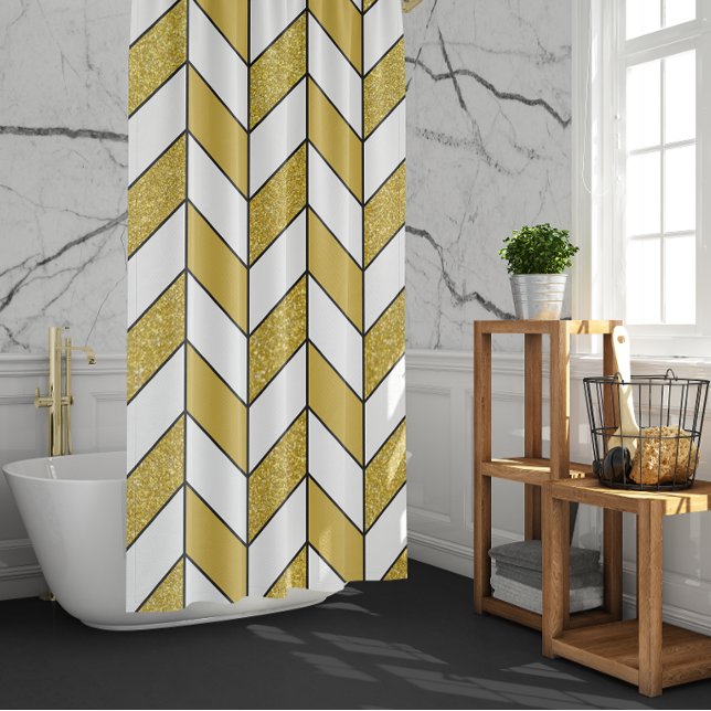 Modern Gold Glitter Herringbone Chevron Pattern (Creator Uploaded)