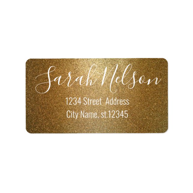 Modern Gold Glitter Label (Front)