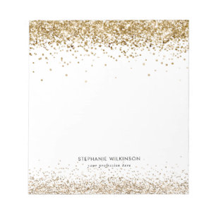 Modern Gold Glitter Notepad