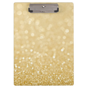 Modern Gold Glitter Personalized Clip board
