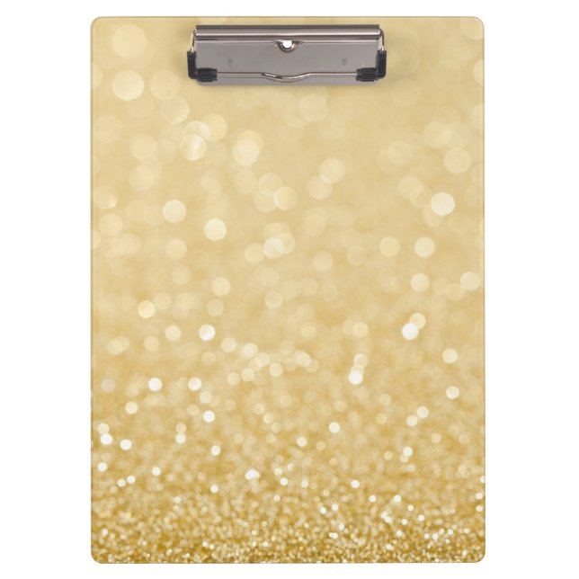 Modern Gold Glitter Personalized Clip board (Front)