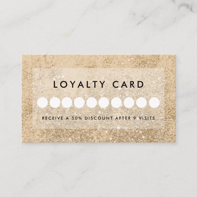 Modern Gold Glitter Salon Loyalty    Business Card (Front)