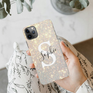 Modern Gold Glitter Spark    Personal Initial  iPhone 11Pro Max Case
