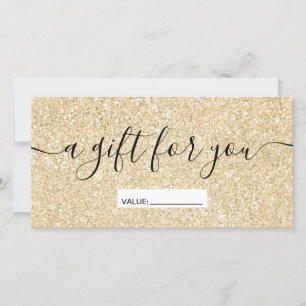 Modern gold glitter sparkles chic gift certificate