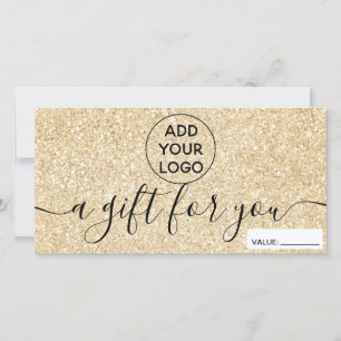 Modern gold glitter sparkles logo gift certificate