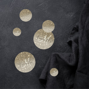 Modern Gold Glitter Sparkles Personalized Name Confetti