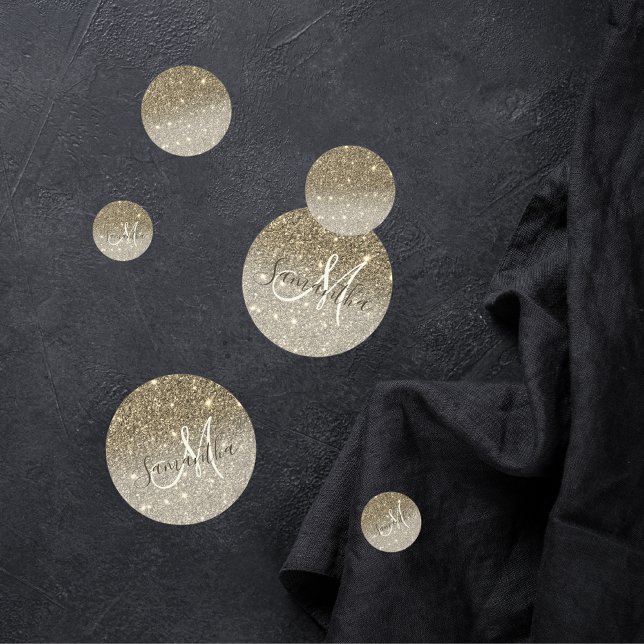Modern Gold Glitter Sparkles Personalized Name Confetti (Creator Uploaded)