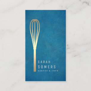 Modern Gold Glitter Whisk Bakery Business Card
