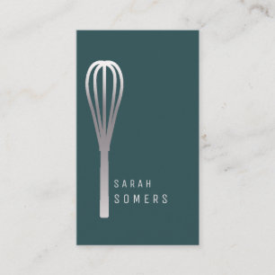 Modern Gold Glitter Whisk Bakery Business Card