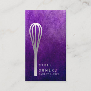 Modern Gold Glitter Whisk Bakery Business Card