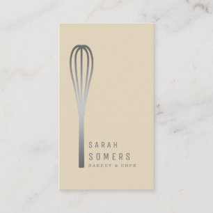 Modern Gold Glitter Whisk Bakery Business Card